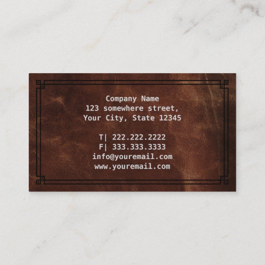 Real Estate Broker Leather Professional 名刺 (裏面)