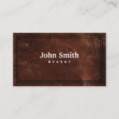 Real Estate Broker Leather Professional 名刺 (正面)