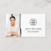 Real Estate Broker Logo Photo QR 名刺 (正面)