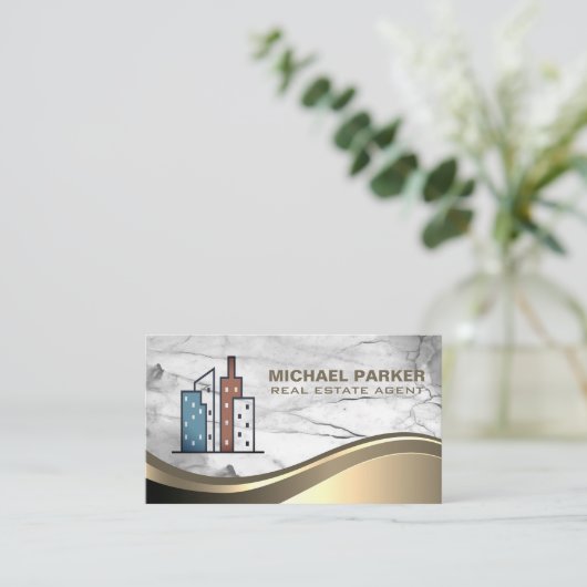 Real Estate Buildings Logo | Properties 名刺 (スタンド正面)