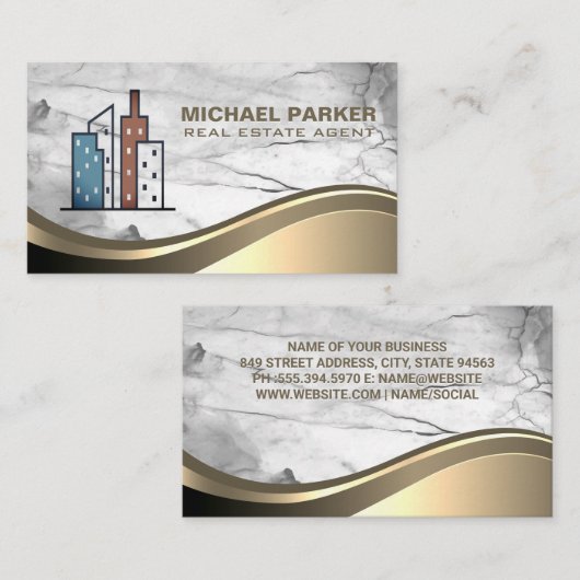 Real Estate Buildings Logo | Properties 名刺 (正面/裏面)