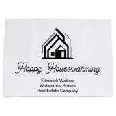 Real Estate Company Logo Customized Realtor ラージペーパーバッグ (正面)