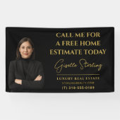Real Estate Company Marketing Black and Gold 横断幕 (横)
