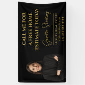 Real Estate Company Marketing Black and Gold 横断幕 (縦)