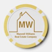 Real Estate Company Personalized Chic Gold Realtor ポーカーチップ (裏面)