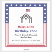 Real Estate Custom Car Sticker 250th Birthday USA シール (シート)