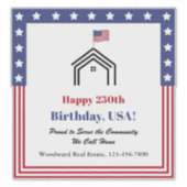 Real Estate Custom Car Sticker 250th Birthday USA シール (正面)