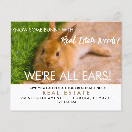 real estate easter bunny referrals Announcement チラシ (正面)