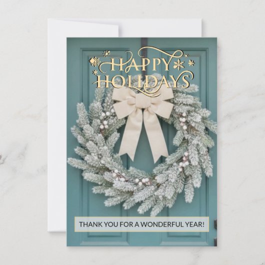 Real Estate Elegant Happy Holidays Card シーズンカード (正面)