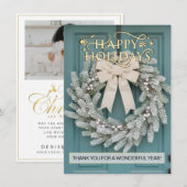 Real Estate Elegant Happy Holidays Card シーズンカード (正面/裏面)