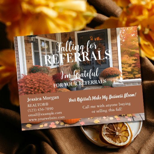 Real Estate Fall Referral Postcard – “Falling for  案内ポストカード
