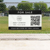 Real Estate | For Sale QR Code Listing Black White 横断幕 (インサイチュ)
