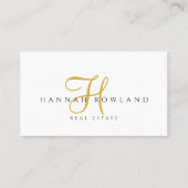 Real Estate Gold Script Monogram Name  名刺 (正面)