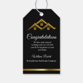 Real Estate Golden House Logo Modern Realtor ギフトタグ (正面)