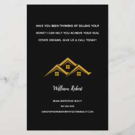 Real Estate Golden House Logo Modern Realtor チラシ