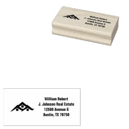 Real Estate Golden House Logo Modern Realtor ラバースタンプ