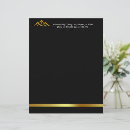 Real Estate Golden House Logo Modern Realtor レターヘッド