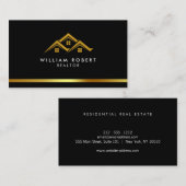 Real Estate Golden House Logo Modern Realtor 名刺 (正面/裏面)