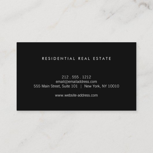 Real Estate Golden House Logo Modern Realtor 名刺 (裏面)