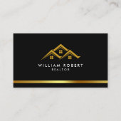 Real Estate Golden House Logo Modern Realtor 名刺 (正面)