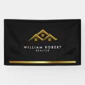 Real Estate Golden House Logo Modern Realtor 横断幕 (横)