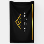 Real Estate Golden House Logo Modern Realtor 横断幕 (縦)