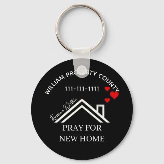 Real Estate House Heart Custom Realtor Keychains キーホルダー (正面)