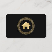 Real Estate House Logo Black Gold Rounded 名刺 (裏面)