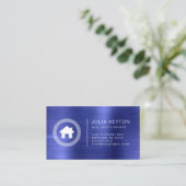 Real Estate House Logo Greek Key Frame Blue White 名刺 (スタンド正面)