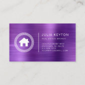 Real Estate House Logo Greek Key Frame Purple 名刺 (正面)