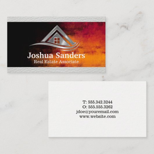 Real Estate Logo | Gradient Background 名刺 (正面/裏面)