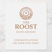 Real Estate Logo Housewarming Marketing ワインラベル (シングルラベル)