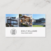 Real Estate Logo Photo QR Social Media 名刺 (正面)