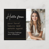 Real Estate Marketing Black Gold ポストカード (正面)