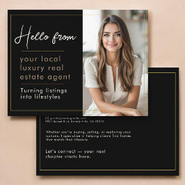 Real Estate Marketing Black Gold  ポストカード