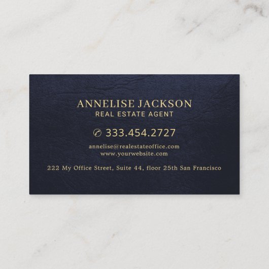 Real estate modern gold house logo navy 名刺 (裏面)