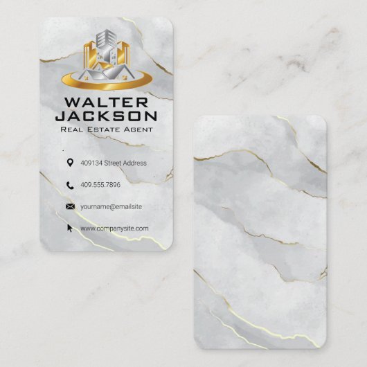 Real Estate Modern Logo | Properties 名刺 (正面/裏面)