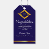 Real Estate Navy Blue House Logo Modern Realtor ギフトタグ (正面)