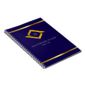 Real Estate Navy Blue House Logo Modern Realtor ノートブック (右側)