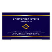 Real Estate Navy Blue House Logo Modern Realtor マグネット名刺 (正面)