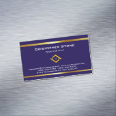 Real Estate Navy Blue House Logo Modern Realtor マグネット名刺 (インサイチュ)