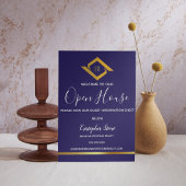 Real Estate Navy Blue House Logo Modern Realtor 台座サイン