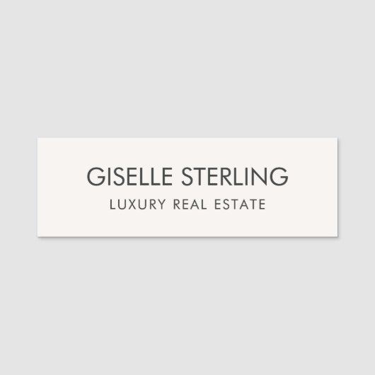 Real Estate Neutral Beige Luxury 名札 (正面)