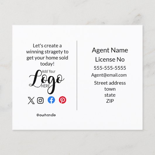 Real Estate Open House Targeting Postcards & Flyer チラシ (裏面)