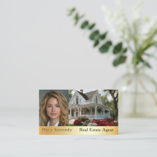 Real Estate Photo White House Kitchen Fireplace 名刺 (スタンド正面)