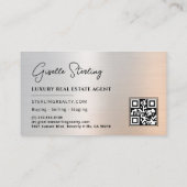 Real Estate QR Code Photo Platinum Metallic  名刺 (裏面)
