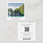 Real Estate Realtor Agent Photo QR Code スクエア名刺 (正面/裏面)