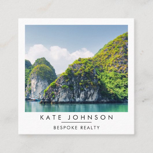 Real Estate Realtor Agent Photo QR Code スクエア名刺 (正面)