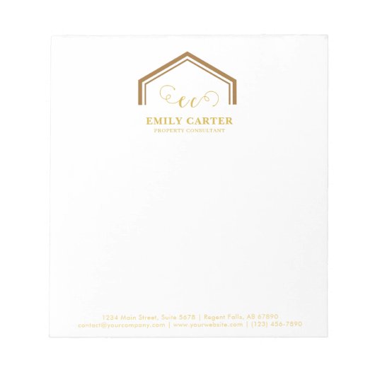 Real Estate Realtor Logo Branding Notepad ノートパッド (正面)