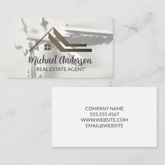 Real Estate Roof Logo | House Keys 名刺 (正面/裏面)